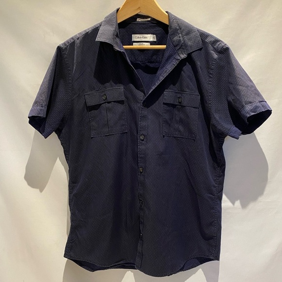 Calvin Klein Men's Short Sleeve Button-Front Shirt, size L - Picture 1 of 7